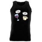 She Loves Me More Wine & Coffee - Funny Novelty Singlet Vest Unisex Tank Top