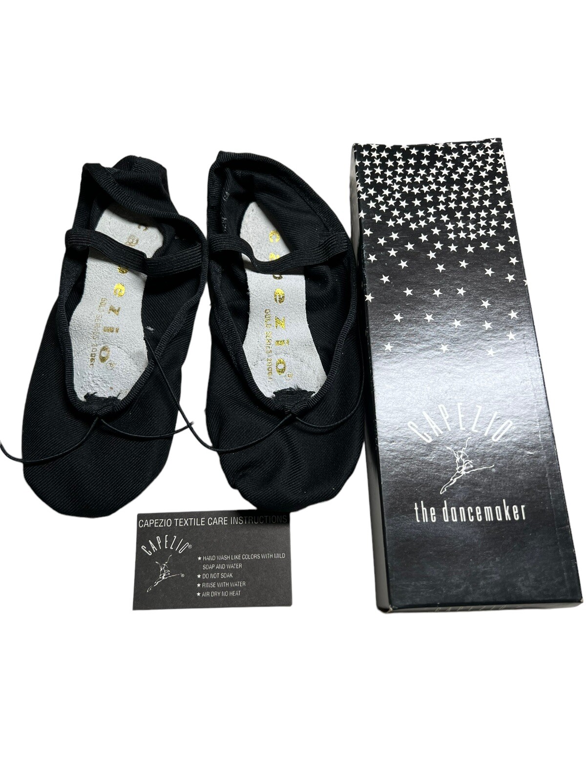 SAOLA NOS CAPEZIO Suola Split TELA Balletto PANTOFOLA 2006C Nera Bambino Taglia 12 W Danza