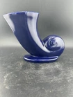 Vintage Rookwood Cobalt Blue Glazed Cornucopia Vase 1936 Excellent #6579