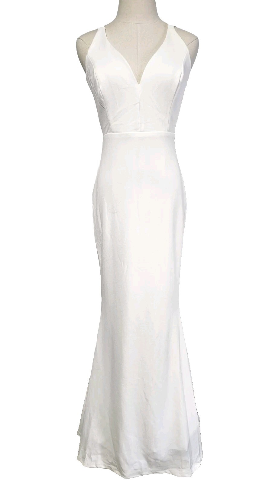 Lulus Made With Love White Sexy Elegant Strappy Back Large Mermaid Maxi Dress