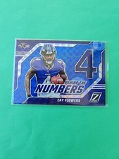 2023 Panini Zenith Football Zay Flowers Behind The Numbers Blue Prizm RC Ravens