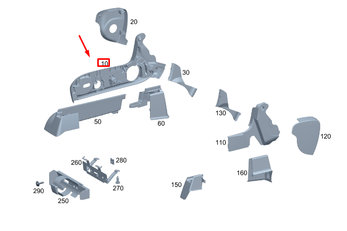 Neu MB GLA H247 Sitzhöhenverstellung vorne links außen Abdeckung A17791919009051