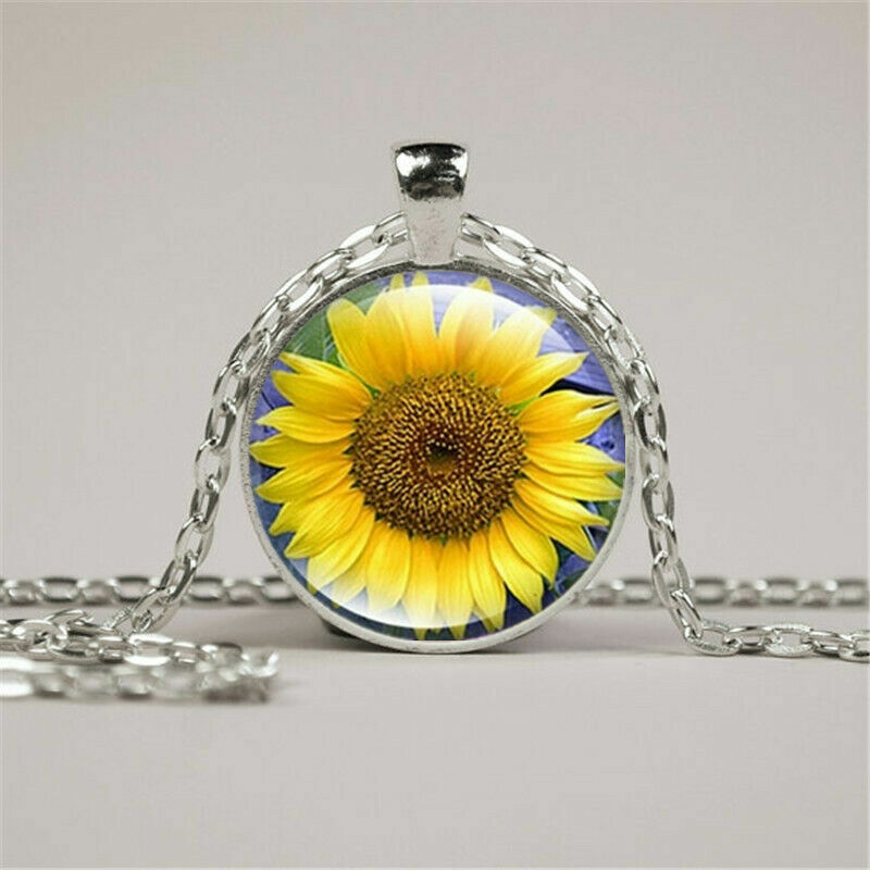 Handmade Necklace Sunflower Gold Necklace SUNFLOWER FLOWER YELLOW