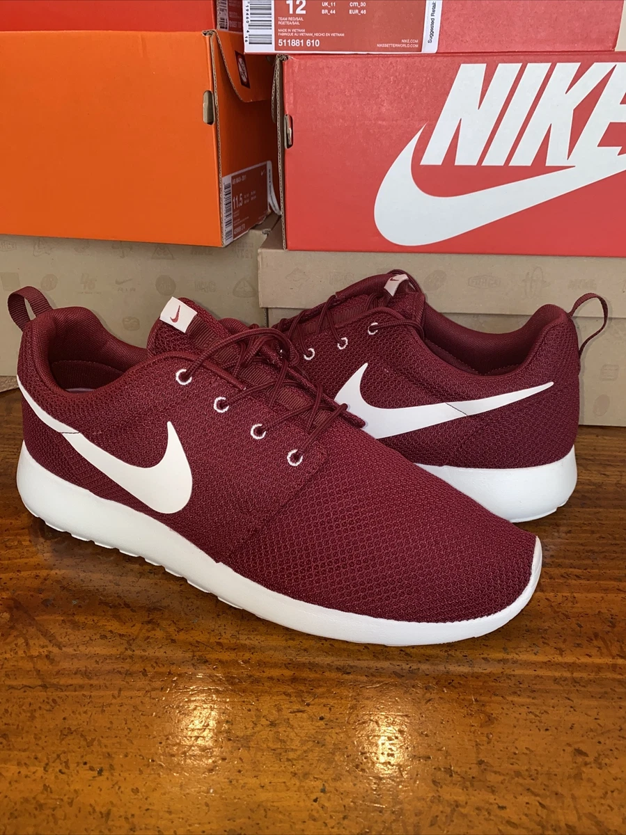 Sz 12 NEW Nike Roshe 1 Team Red Sail Burgundy One Air Force Max 97 95 White | eBay