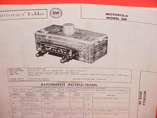 1958 MOTOROLA AM RADIO SERVICE MANUAL MODEL 8M CHEVROLET FORD CHRYSLER DODGE 