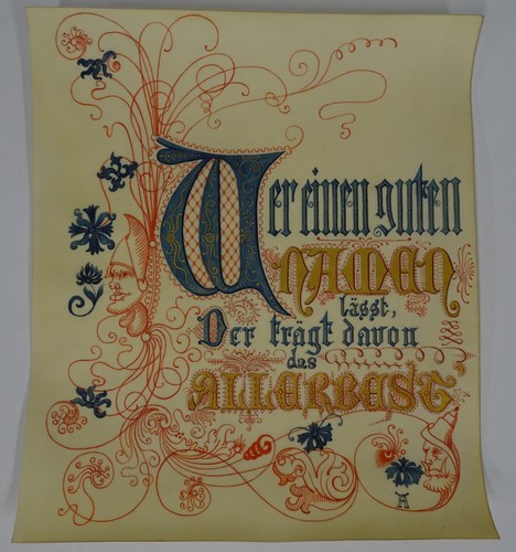 German Language Expression Poster Coated Script Wer Einen Guten Namen Allerbest