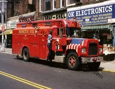 Mack Fire Truck FDNY Spare Rescue 3  5 Vintage Fire Photograph Print 8.5x11"