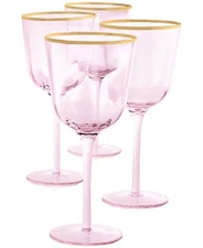 Martha Stewart Collection  Blush All-Purpose Glasses, Set of 4 NIB!!!!