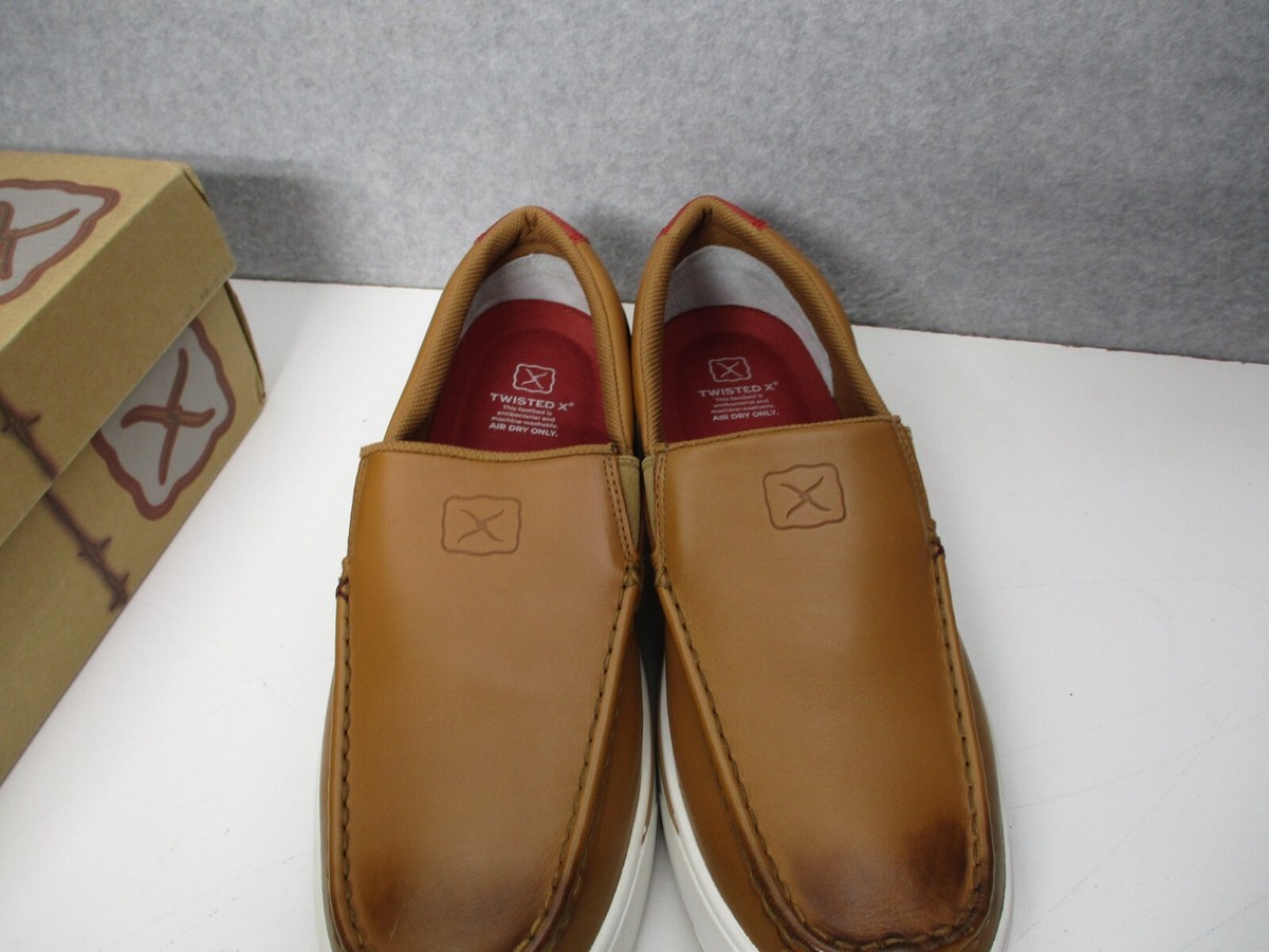Twisted X Tan Brown Leather Slip On Kicks Loafers Shoes Mens  display picture 1