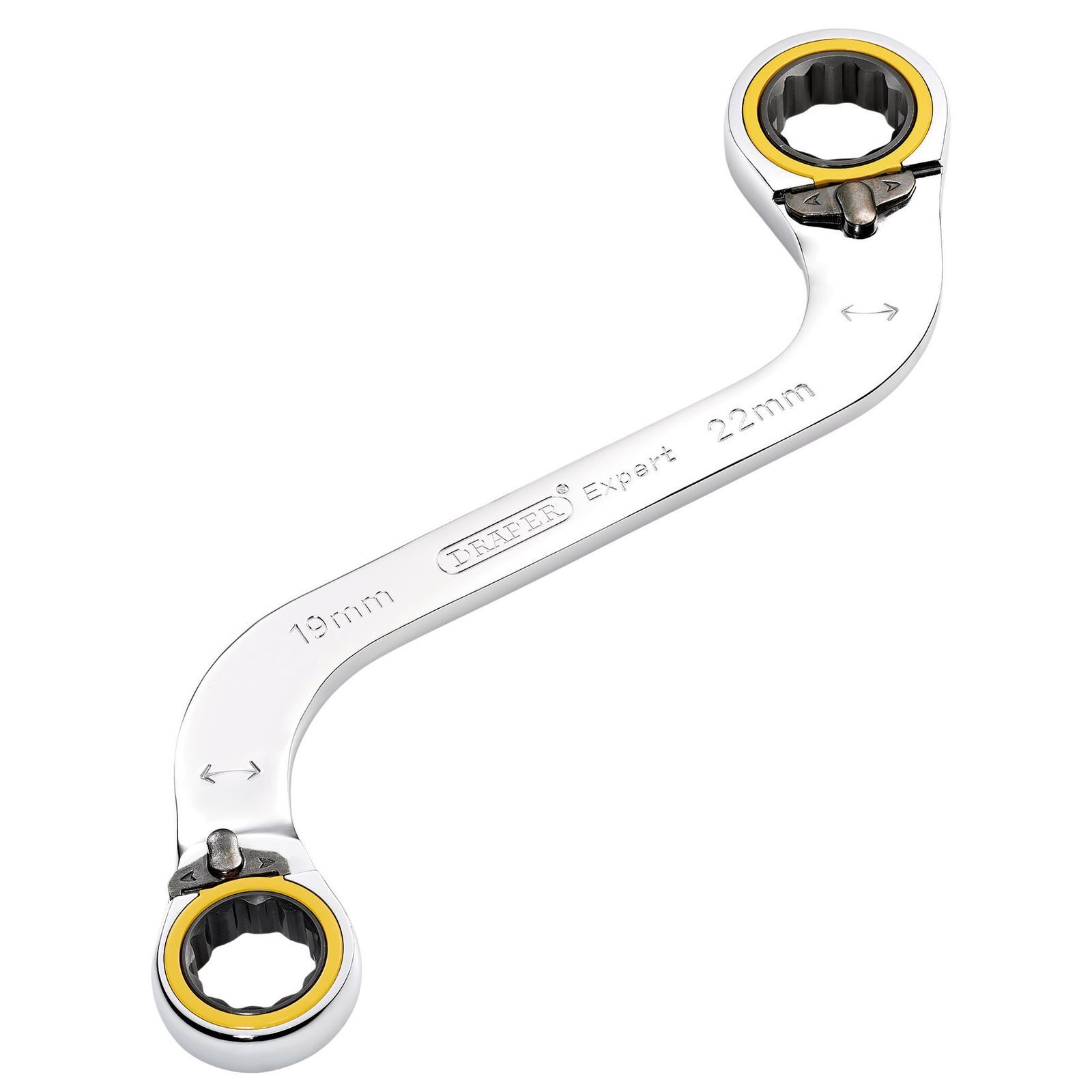 Draper Expert Hi-Torq® Double Ring Ratchet S-Shape Spanner 19 X 22Mm Pk 1 03946 - Image 7