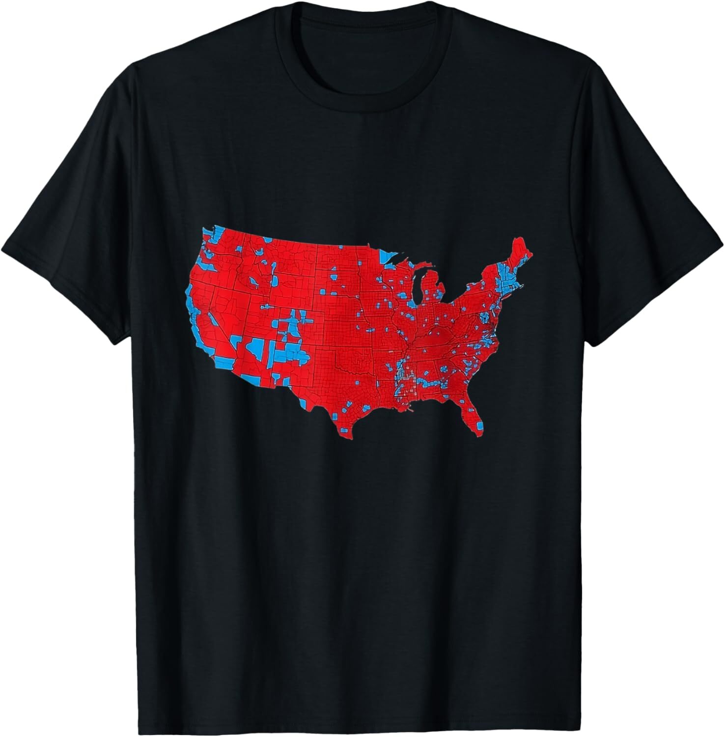 USA County Election Map - Patriotic Red and Blue Map T-Shirt Hoodie