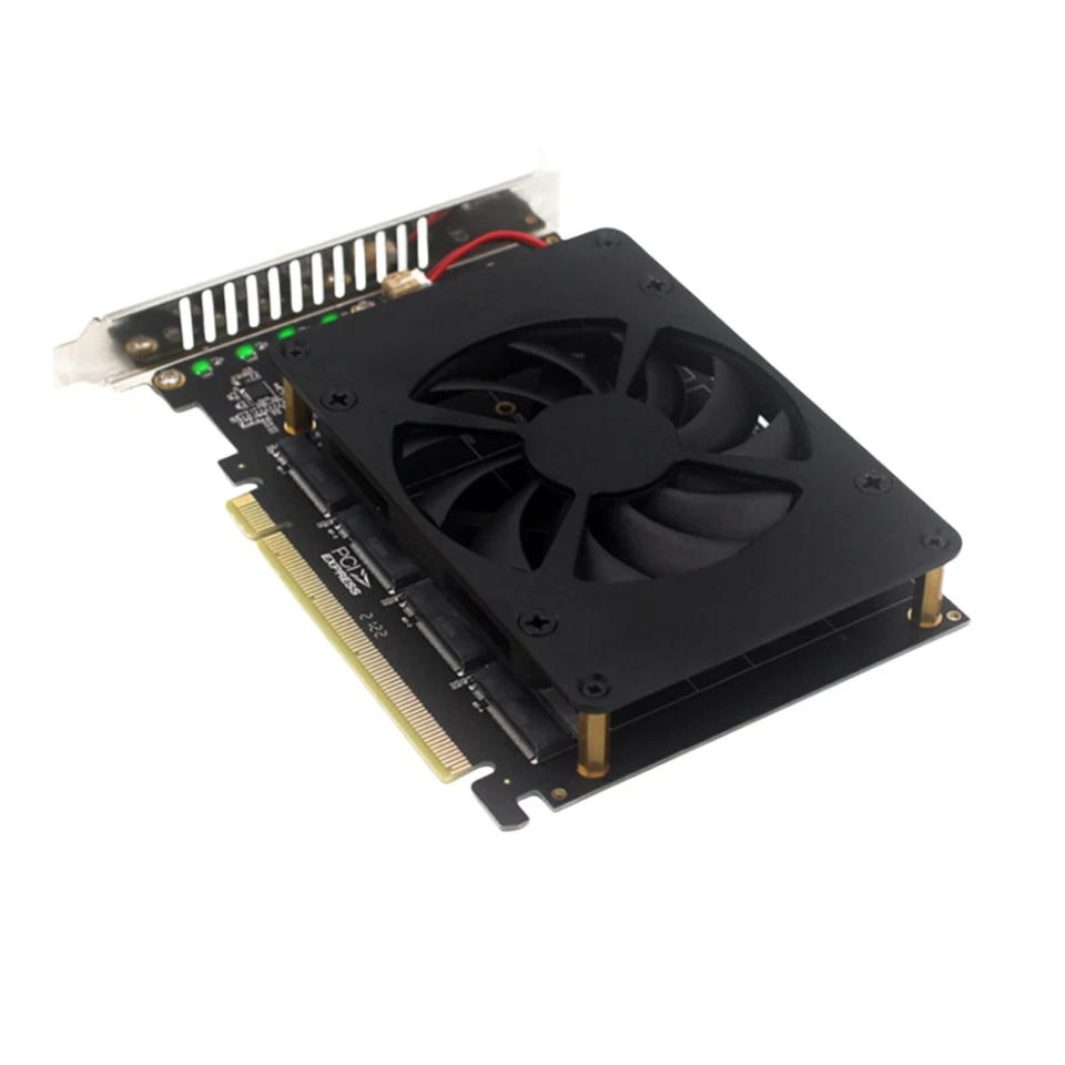 NVME M.2 Adapter Card PCIE X16 Splitter Expansion Controller 4-Disk Soft RAID - Image 4 of 4