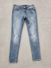 Vigoss Jeans Womens 27X28 Blue Jagger Skinny Distressed Denim Classic Fit