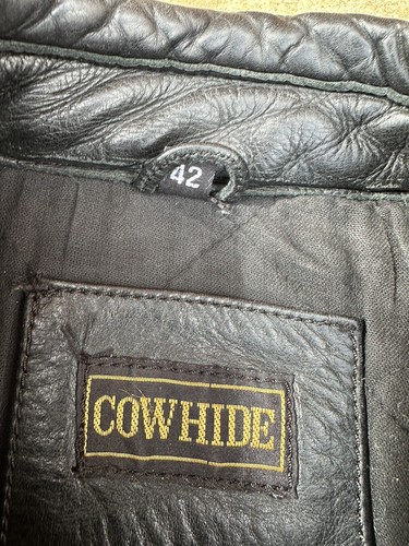 Vintage Mens BIKERS PARADISE Black Leather Motorcycle Jacket UK Size 42 - Picture 3 of 16