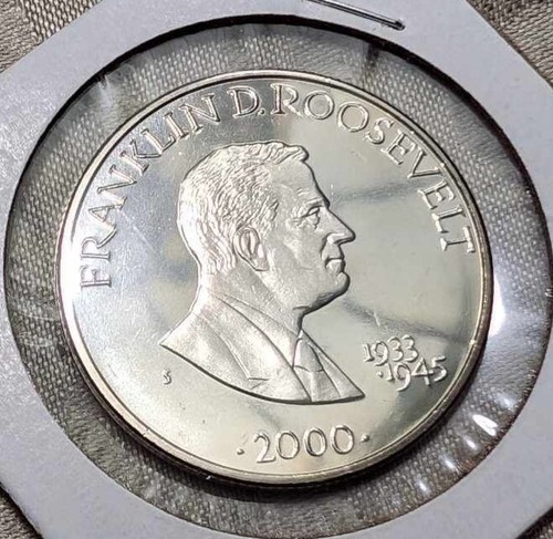 Republic of Liberia Five Dollars Coin - Franklin D. Roosevelt 2000