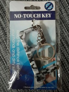 No-Touch Key - Door Opener & Key Ring - Germ Protection - NEW - White Camouflage