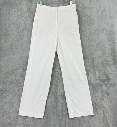 Theory Pants Womens 4 Wide Leg Career Classic Minimalist Stretch Pockets White