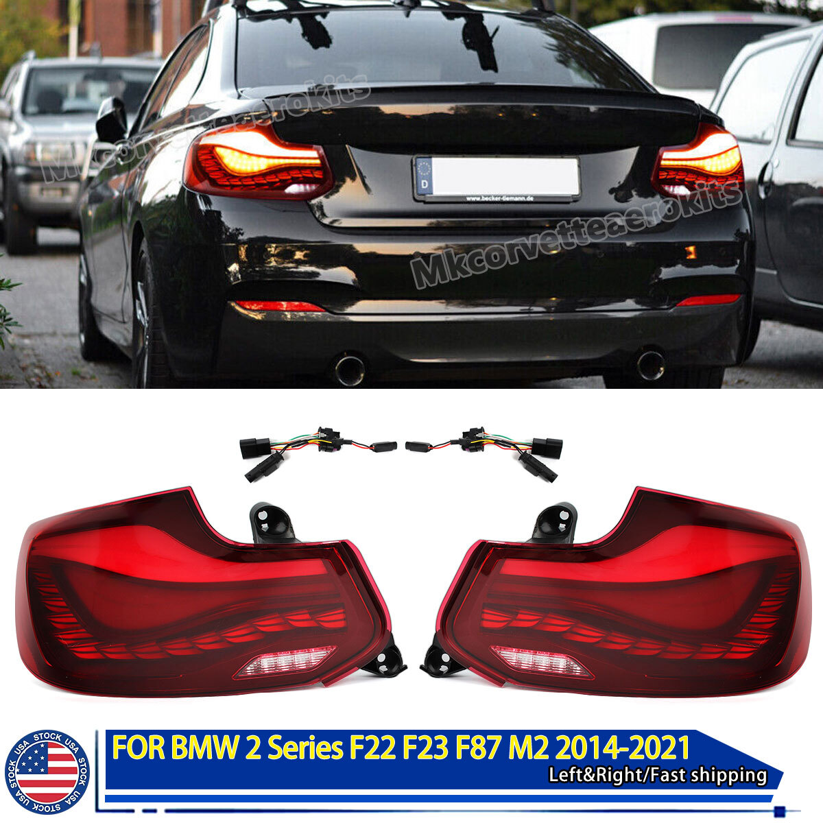 For BMW 2 Series F22 F23 F87 228i 230i M2 W/Animation GTS Red Tail ...