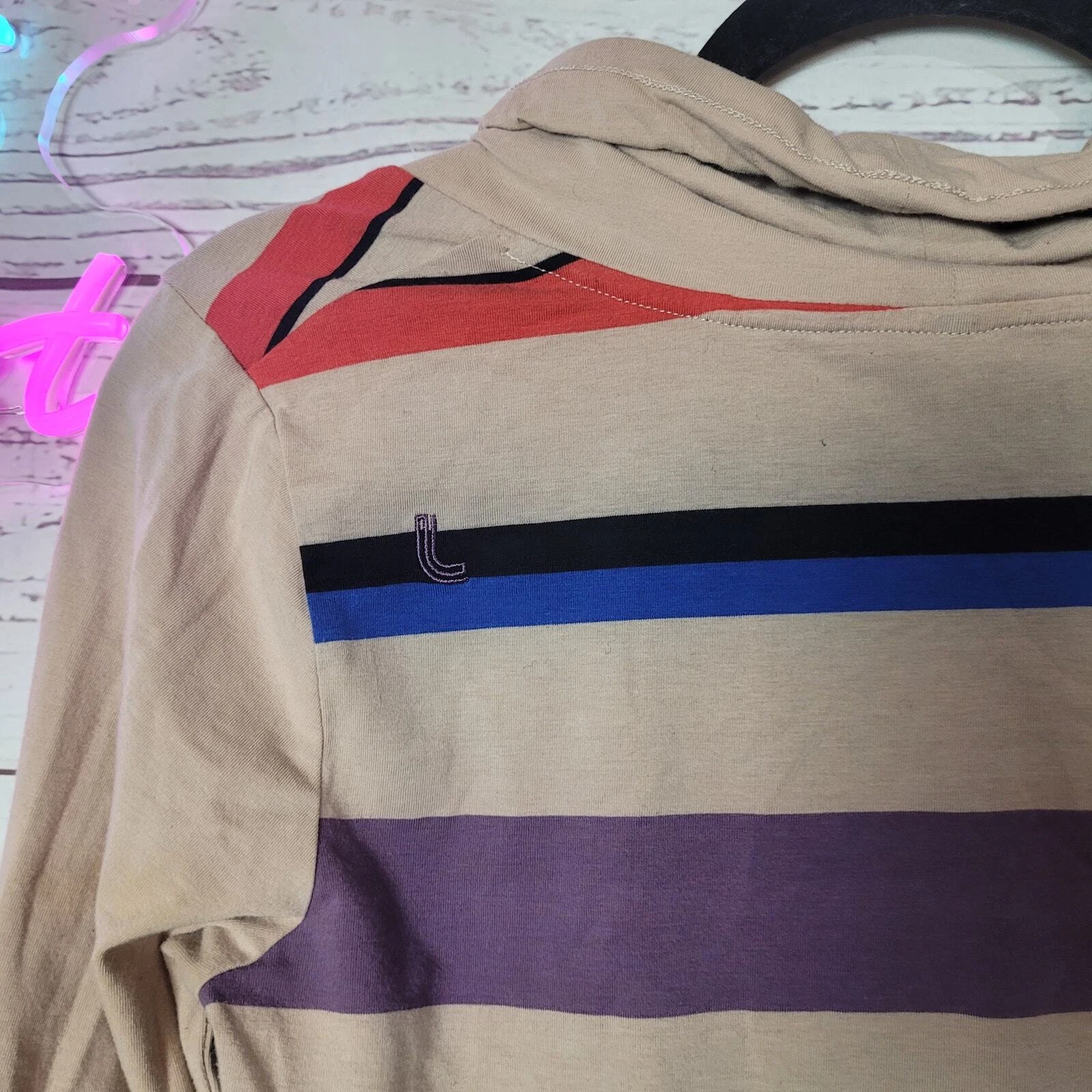 lole striped pullover athleisure hoodie