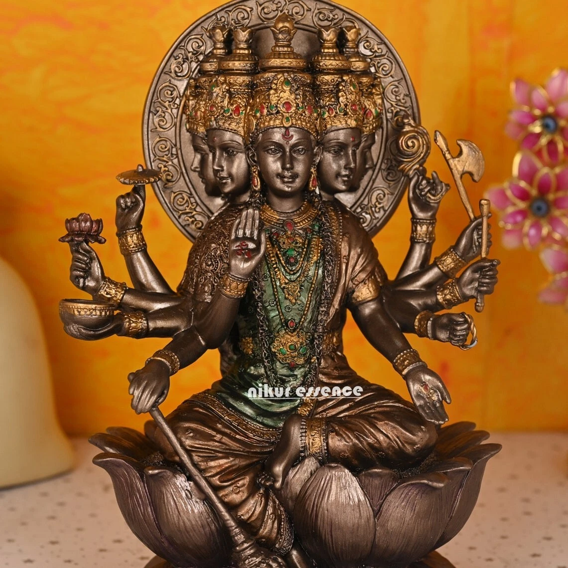 Gayatri Statue, 26 CM Bonded Bronze Goddess Gayathri maa, god of ten arms,  | eBay