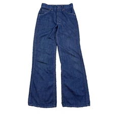 Vintage JCP Flare Denim Jeans Youth Size 14 Slim Dark Wash Straight Leg 80s