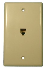 Philmore TWP49 Single 4 Conductor RJ11, Ivory Telephone Wall Plate