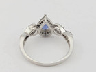 Incredibly Elegant 20's Vintage Pear Cut Sapphire Sterling Silver Ring Size 7 — photo 3