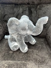 Vtg Animal Alley Elephant Gray Realistic Stuffed Animal Plush 2000 16" Toys R Us
