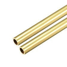 Brass Round Tube 300mm Length 8mm OD 1mm Wall Thickness Seamless Tubing 2 Pcs