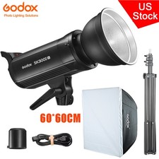 Godox SK300II-V 110V Studio Strobe Flash with Reflector 60 60cm Softbox 2M Stand