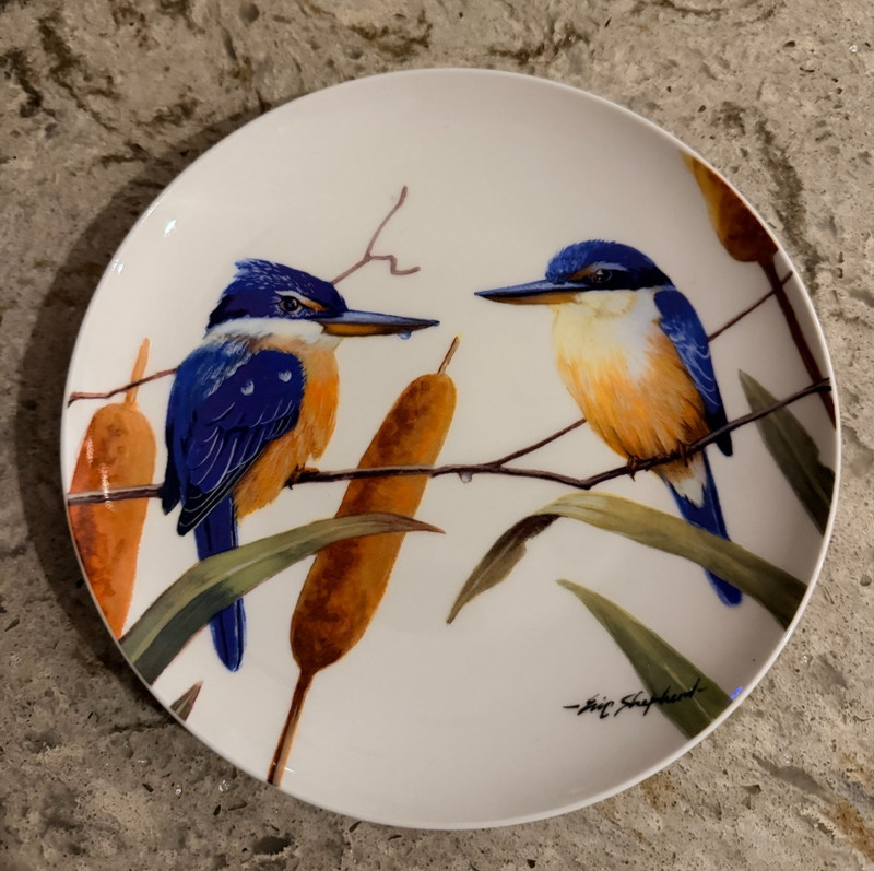 Maxwell & Williams Bird of Australia Plate Eric Shepherd Sacred Kingfishers