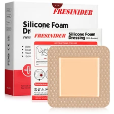 Silicone Foam Dressing with Adhesive Border – Wound Dressing Bandage – Silicone
