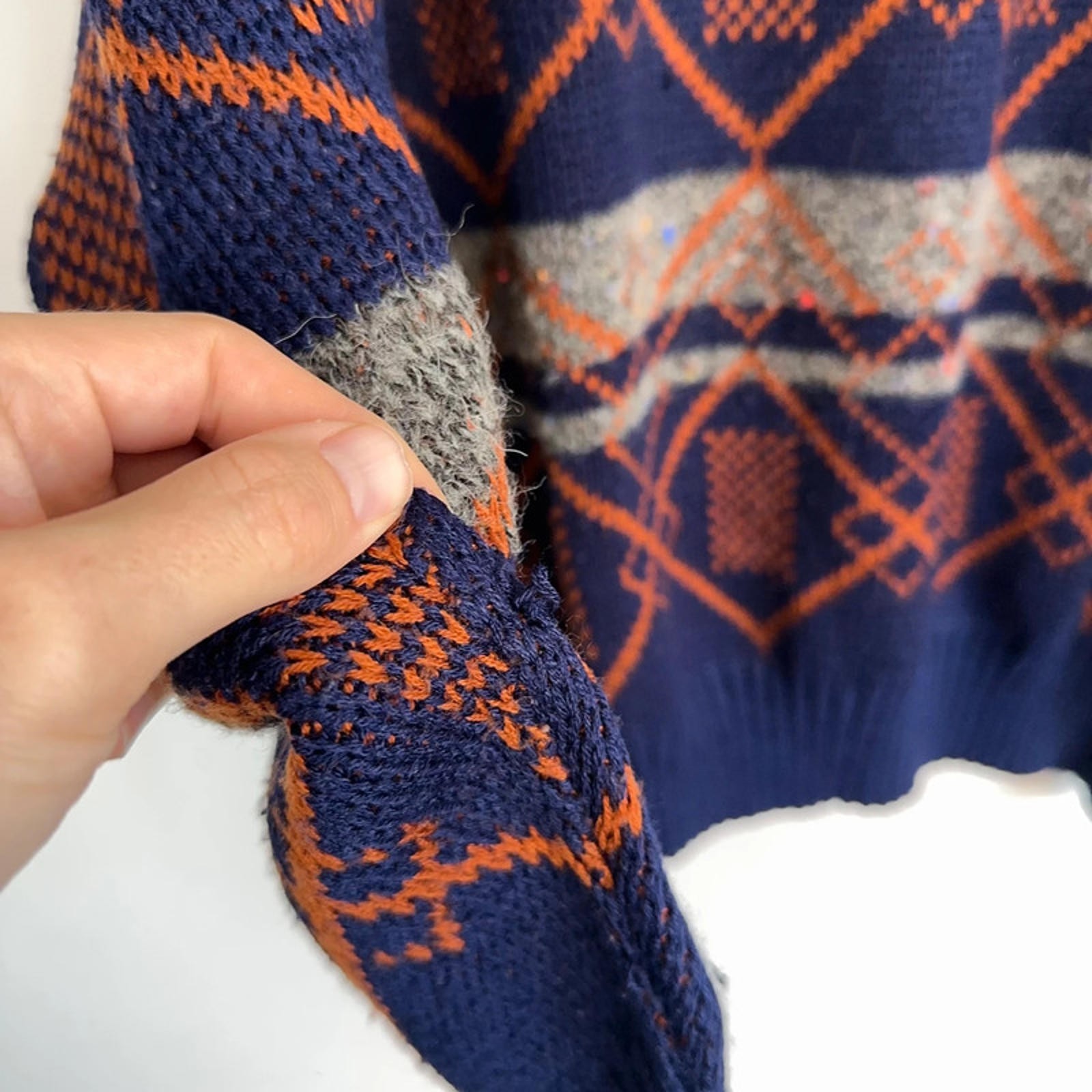 Vintage multicolour funky crazy pattern knit jump… - image 7