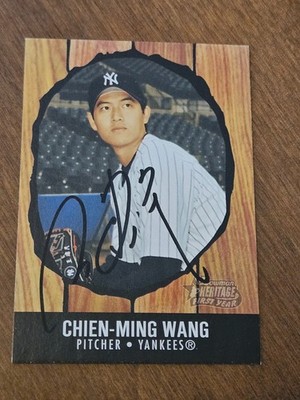 2003 Bowman Heritage CHIEN-MING WANG Yankees In-Person Signed Autographed AUTO