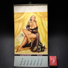 Vintage 1960 Bob Booth 12 Month UNUSED Pin-Up Risqué Girls Full Wall Calendar