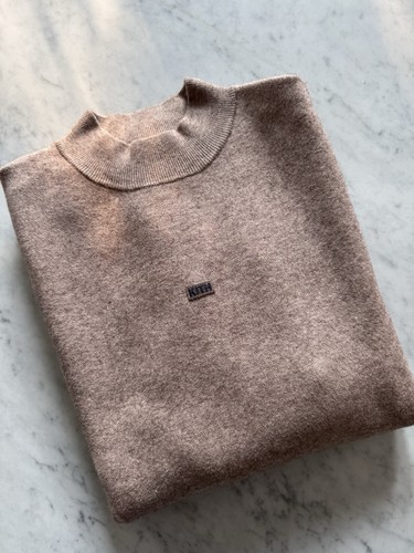 Kith Long-Sleeve Mock Neck Heather Oatmeal Mauve Pink Turtleneck | Size Medim