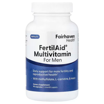 Fairhaven Health FertilAid Multivitamin for Men, Male Fertility, Exp. 08/2028