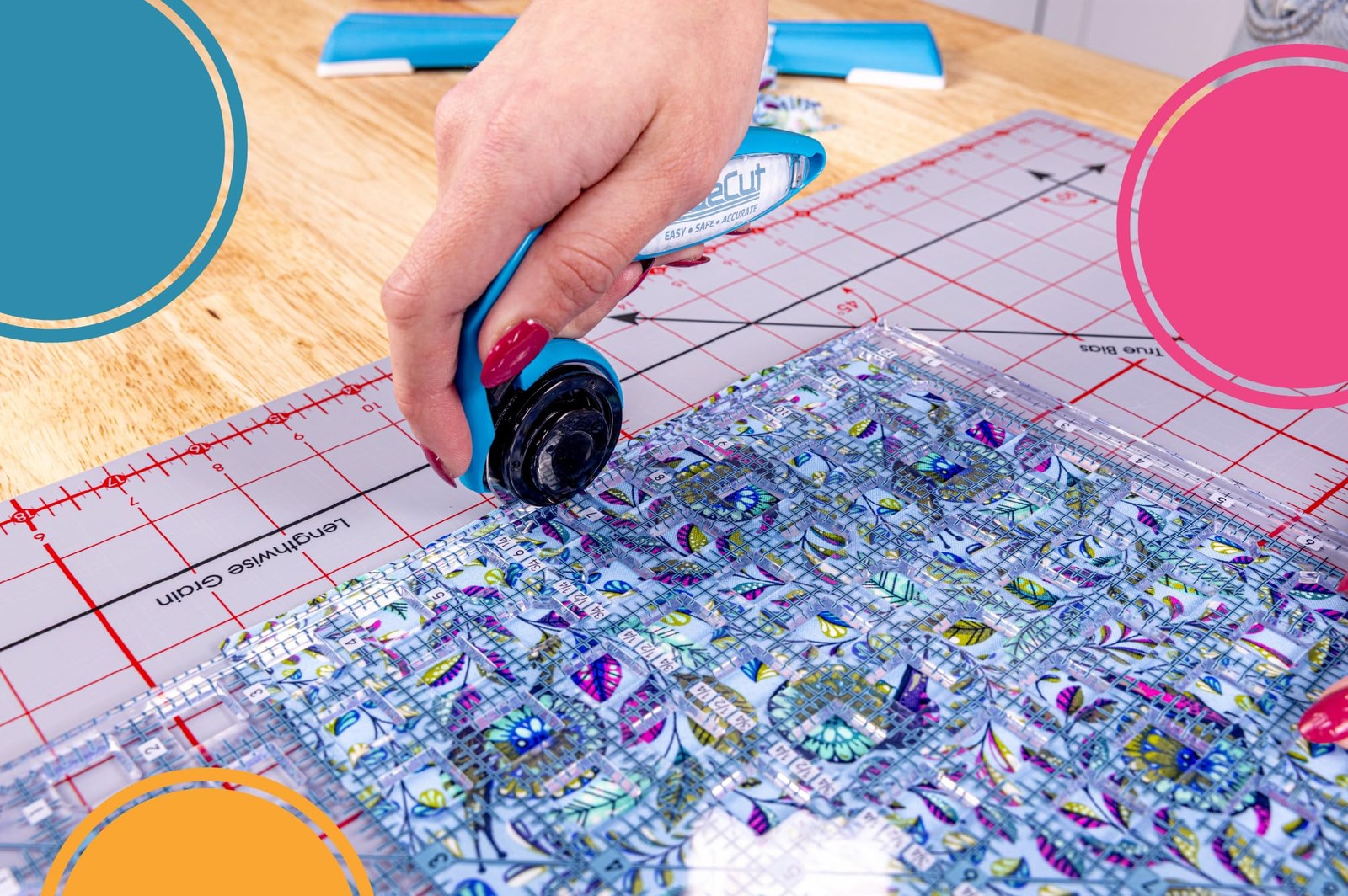 TrueCut My Comfort Rotary Cutter - 45mm Ergonomic Wheel Cutter for Fabric, Qu...