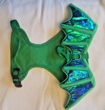 Green iridescent Dragon Dog costume for x-small dogs