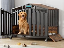 31"/41" XL Heavy Duty Dog Crate Furniture with Wheels, Dog Crates for Large Dogs