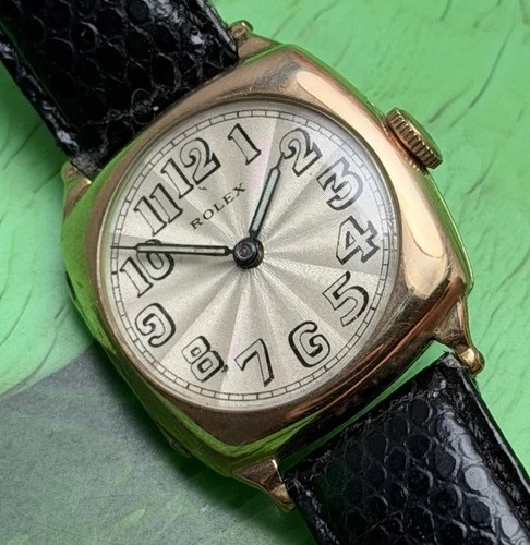 Vintage Rolex Cushion Case 29mm Solid 9ct Gold c.1930s – Manual Wind – Runs Well