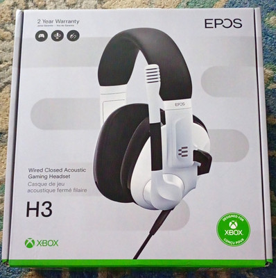 EPOS H3 Wired Closed Acoustic Over-Ear Gaming Headset White/Black for Xbox 2y