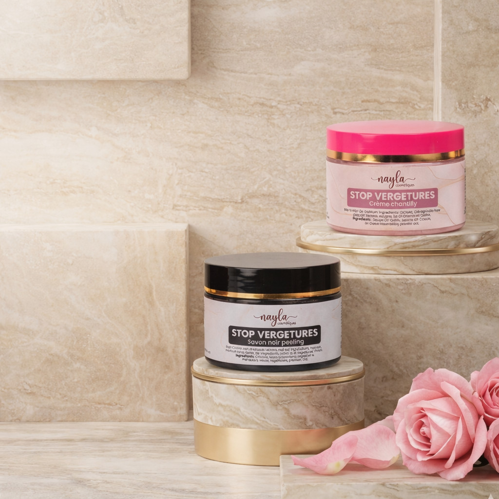 Kit vergetures efficace avec crème hydratante corporelle et savon solide bio