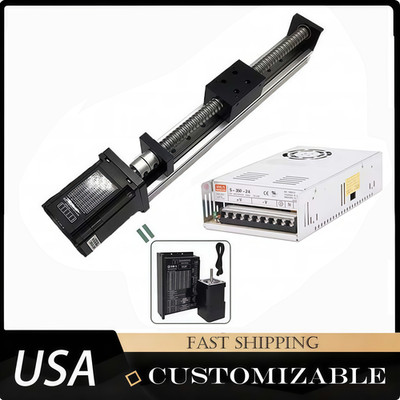 Nema23 Precision Linear Actuator Slide table 40KGload ballscrew Integrated Motor