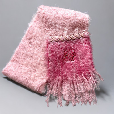 Loewe Light Pink Mohair Anagram Scarf