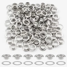 Waziaqoc 300pcs 5mm Grommets, Heavy Duty Metal Aluminium Grommets Eyelets for...