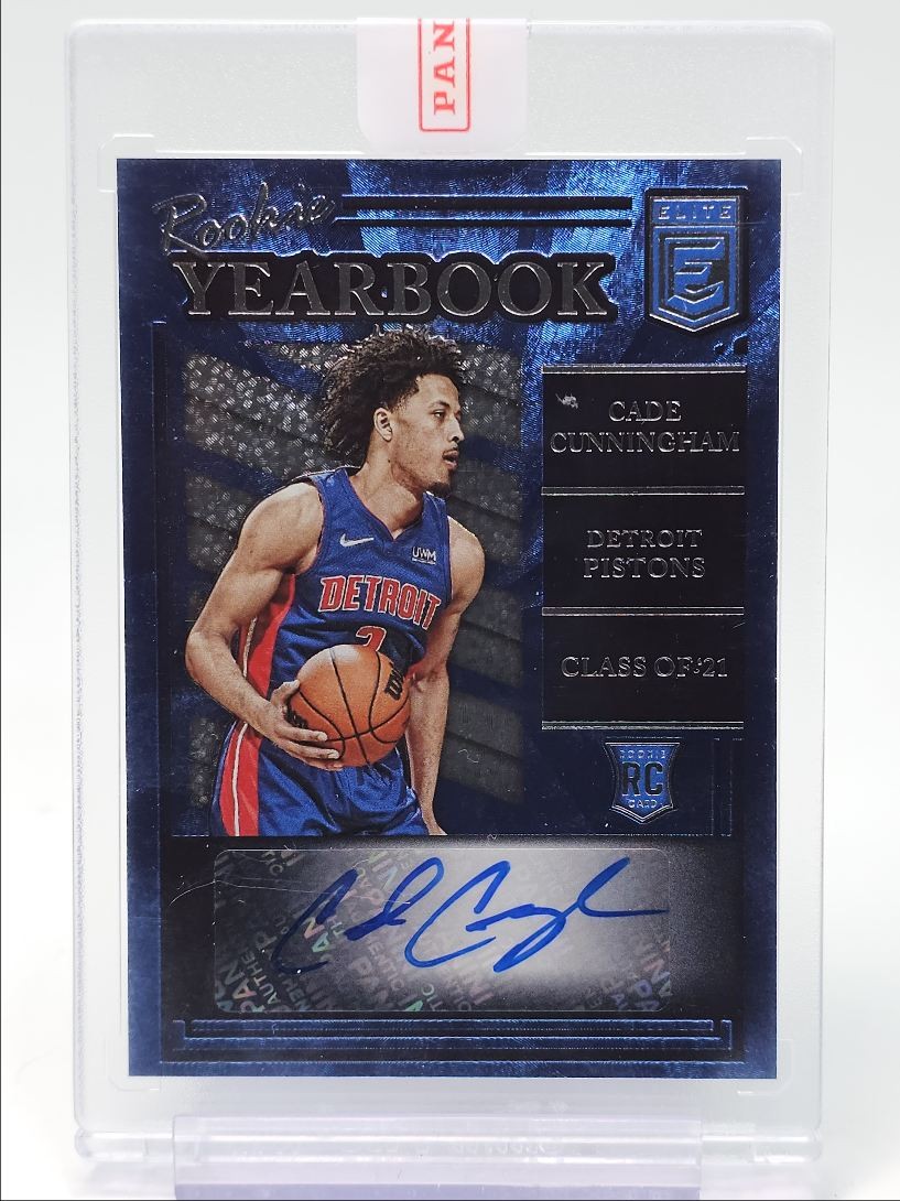 CADE CUNNINGHAM 2021-22 DONRUSS ELITE ROOKIE YEARBOOK RC AUTO Q5775