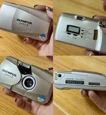 90 new - Olympus MJU II Champagne 35 mm Film Camera with 35 mm F2.8 Lens DE