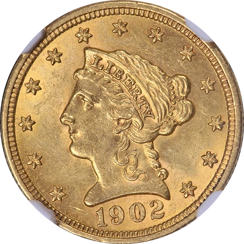 1902 Liberty Gold $2.50 NGC MS62 Great Eye Appeal Strong Strike