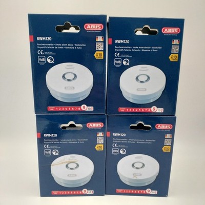 4× Abus RWM150 Rauchwarnmelder 10 Jahre Batterie VdS Rauchwarner Rauchmelder NEU